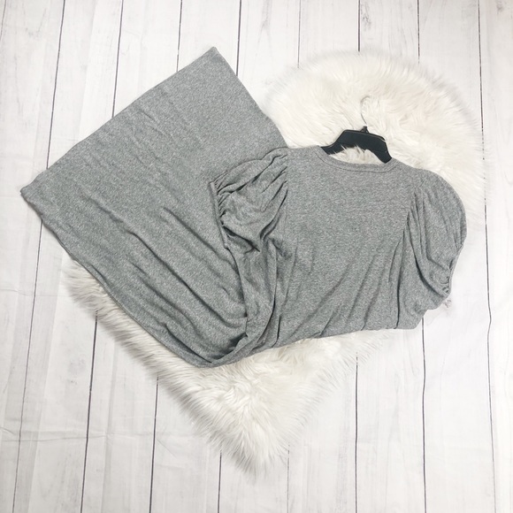 THE GREAT Puff Sleeve Grey Pullover Casual Dress - Picture 5 of 6